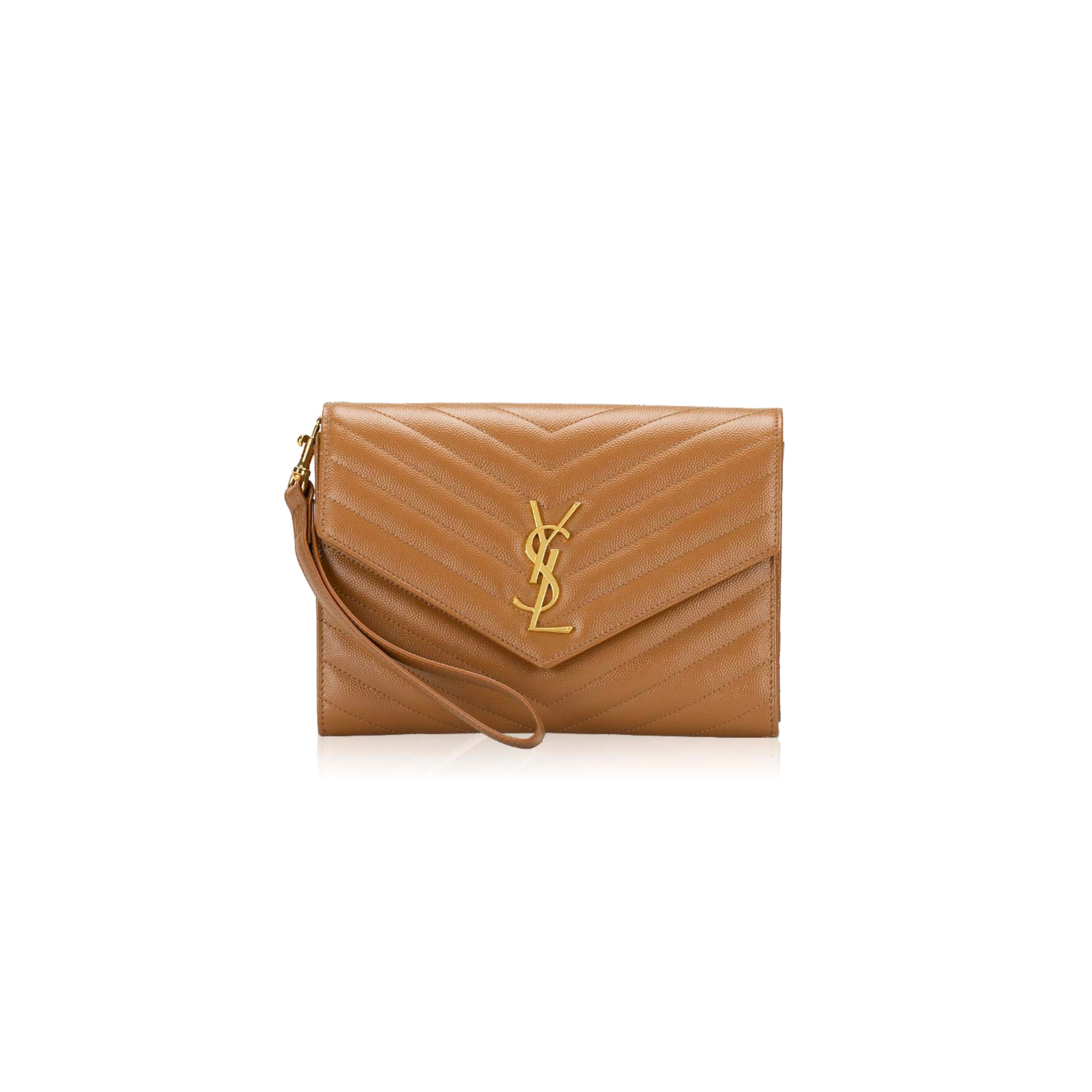 YSL CASSANDRE MATELASSÉ FLAP POUCH IN GRAIN DE POUDRE LEATHER 617662 (21*6*3cm)